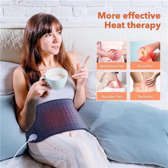 Heating Pad, Electric Heating pad for Back Pain Relief Muscle Cramps Ultra Soft - Picture 6 of 7